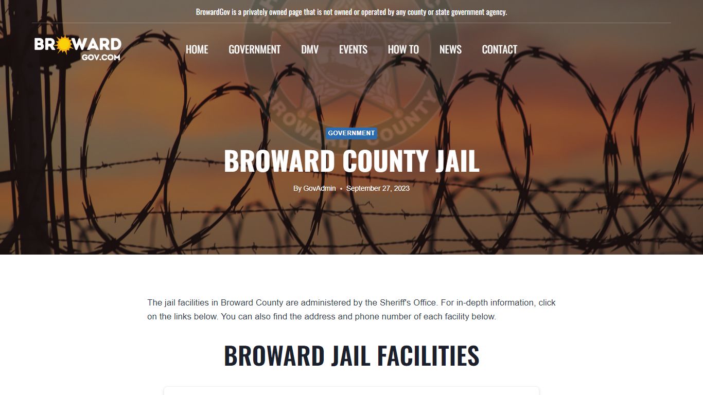 Broward County Jail - Sheriff.org - Jail & Arrests - BrowardGov