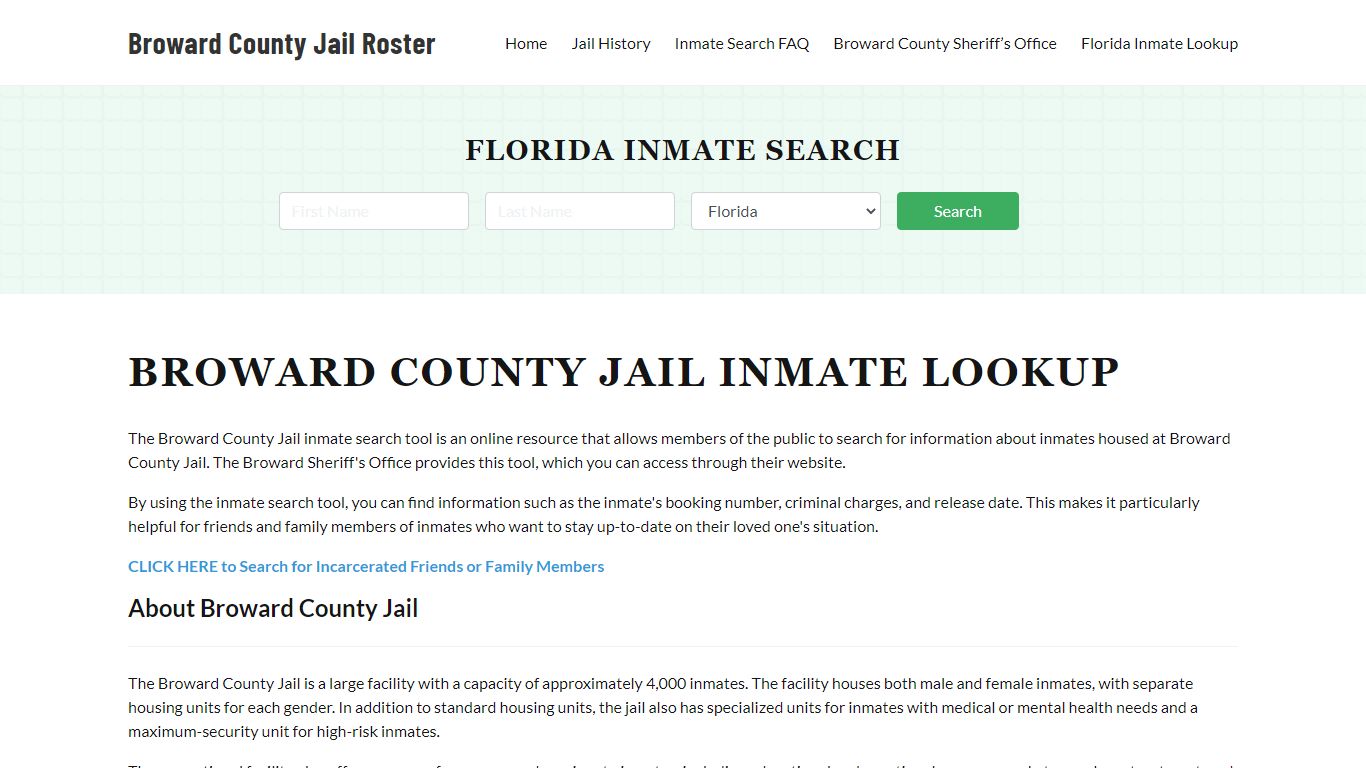Broward County Jail Roster Lookup, FL, Inmate Search
